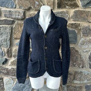 Rag & Bone ‘Robert’ Knit Cardigan Sweater in Navy Blue Size Small